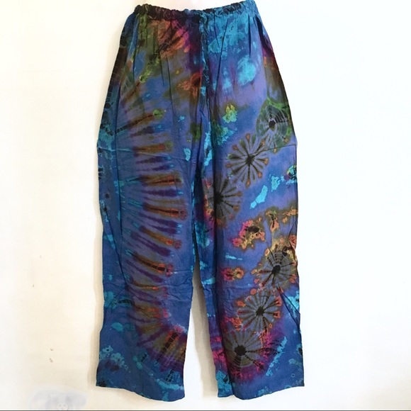Sacred Threads Pants - Sacred Threads Mudmee Tie Dye Drawstring Pants
